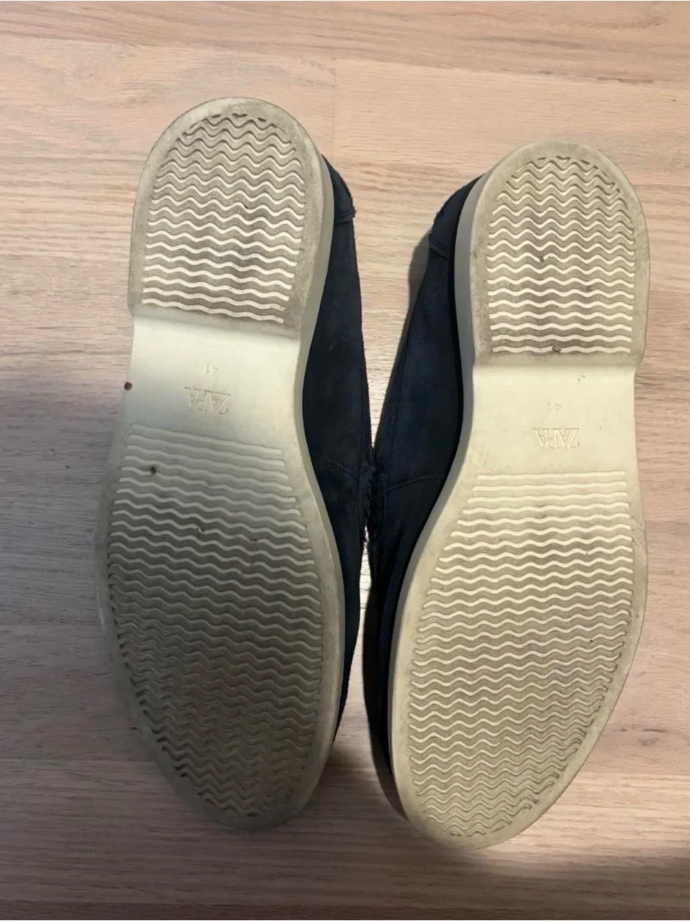 Zara Men's Dark Navy Suede Slip-On Loafers